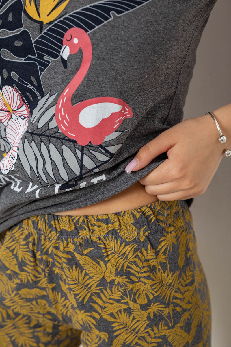 Пижама женская с принтом, цвет серый, 243R9639 — изображение 5