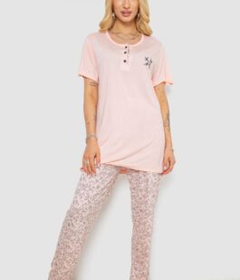 Пижама женская с принтом, цвет персиковый, 243R7001