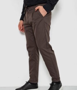 Брюки мужские классические однотонные, цвет коричневый, 157RU02-013