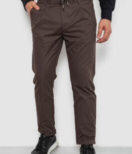 Брюки мужские классические однотонные, цвет коричневый, 157RU02-013