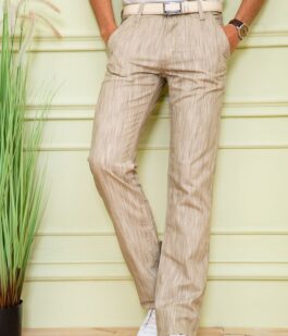 Мужские летние брюки, свободного кроя, бежевого цвета, 167R7055-1