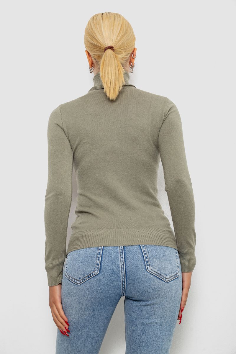 Гольф женский однотонный, цвет оливковый, 204R921 — изображение 4