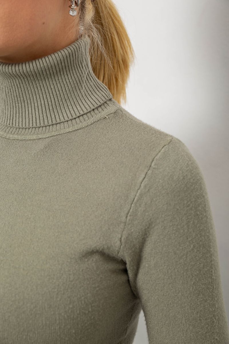 Гольф женский однотонный, цвет оливковый, 204R921 — изображение 5