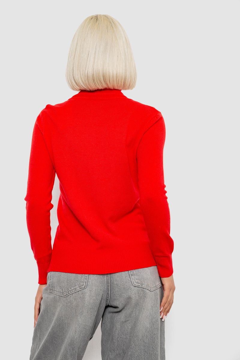 Гольф женский однотонный, цвет красный, 204R921 — изображение 4