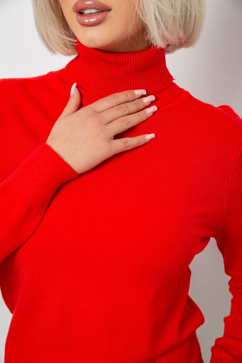 Гольф женский однотонный, цвет красный, 204R921 — изображение 5