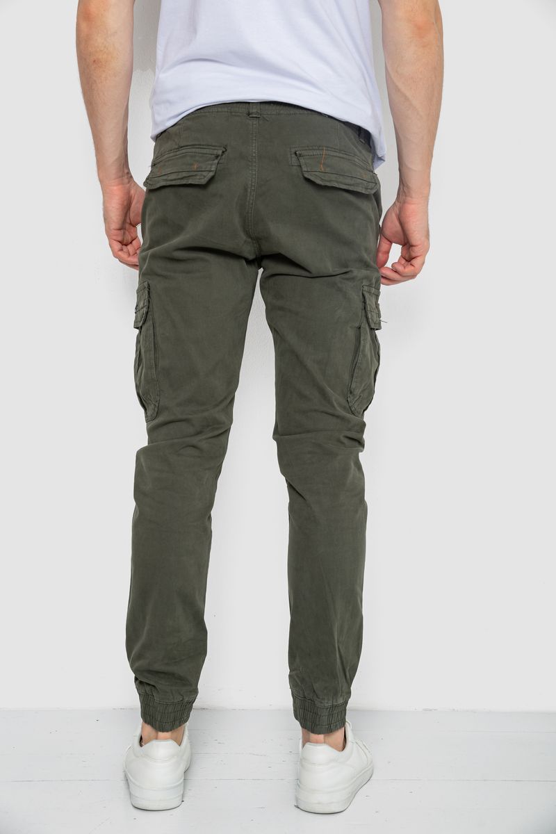 Брюки карго мужские на резинке, цвет хаки, 244R1643 — изображение 4