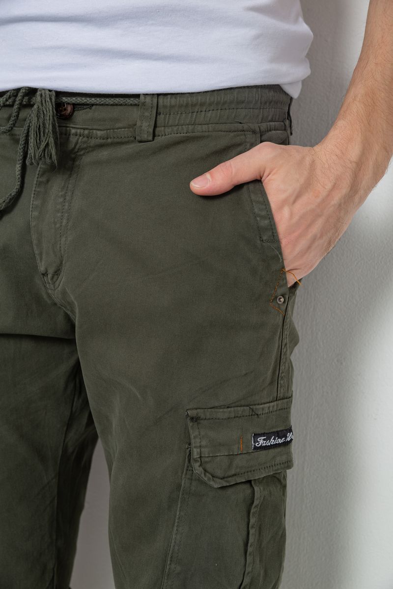 Брюки карго мужские на резинке, цвет хаки, 244R1643 — изображение 5