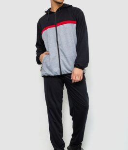 Спорт костюм мужской, цвет черно-серый, 244R9133