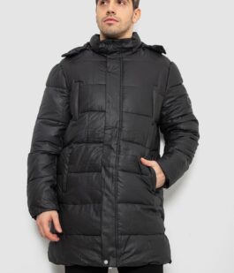 Куртка мужская зимняя удлиненная, цвет черный, 244RH76-10