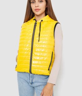 Жилетка женская дутая, цвет желтый, 102R380