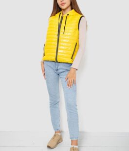 Жилетка женская дутая, цвет желтый, 102R380
