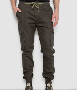 Штаны мужские карго, цвет темно-зеленый, 243R8075