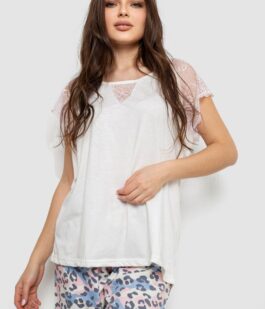 Пижама женская с принтом, цвет белый, 243R1602-007