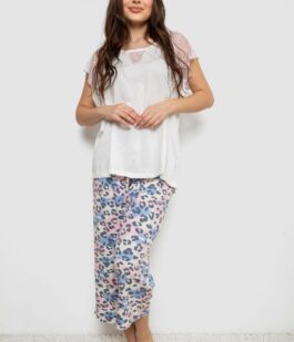 Пижама женская с принтом, цвет белый, 243R1602-007