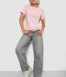 Футболка женская однотонная, цвет светло-розовый, 204R3333