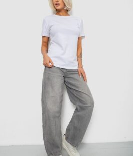 Футболка женская однотонная, цвет белый, 204R3333