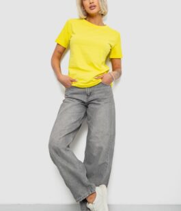 Футболка женская однотонная, цвет желтый, 204R3333