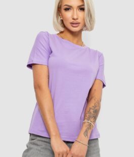 Футболка женская однотонная, цвет сиреневый, 204R3333
