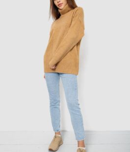 Свитер — гольф женский шерстяной, цвет бежевый, 244R2050