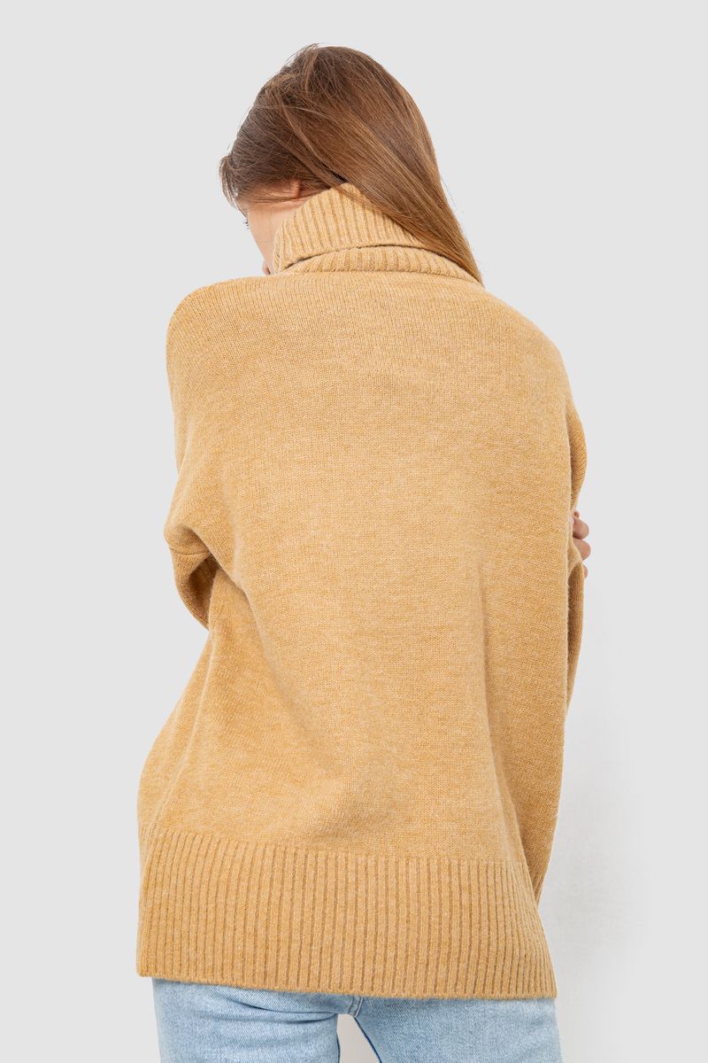 Свитер - гольф женский шерстяной, цвет бежевый, 244R2050 — изображение 4