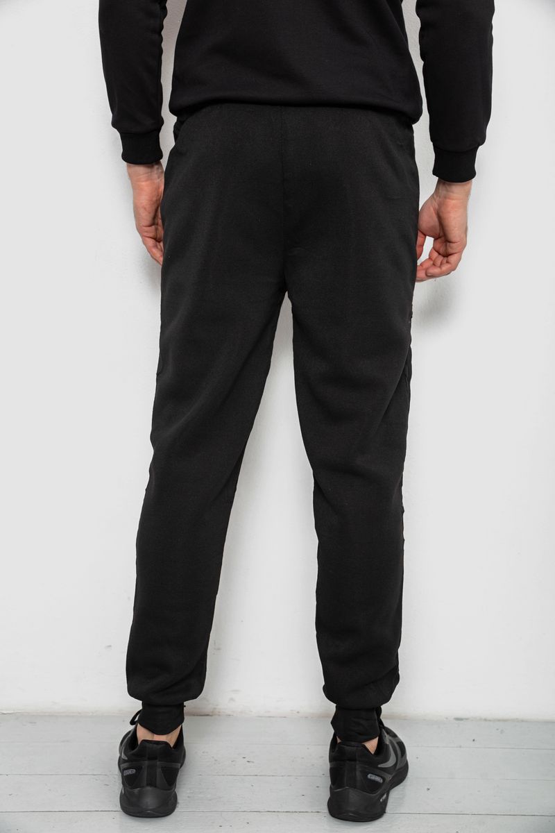 Спортивные штаны мужские на флисе, цвет черный, 244R6120 — изображение 4