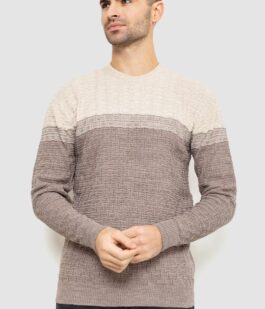 Свитер мужской, цвет бежево-молочный, 161R883