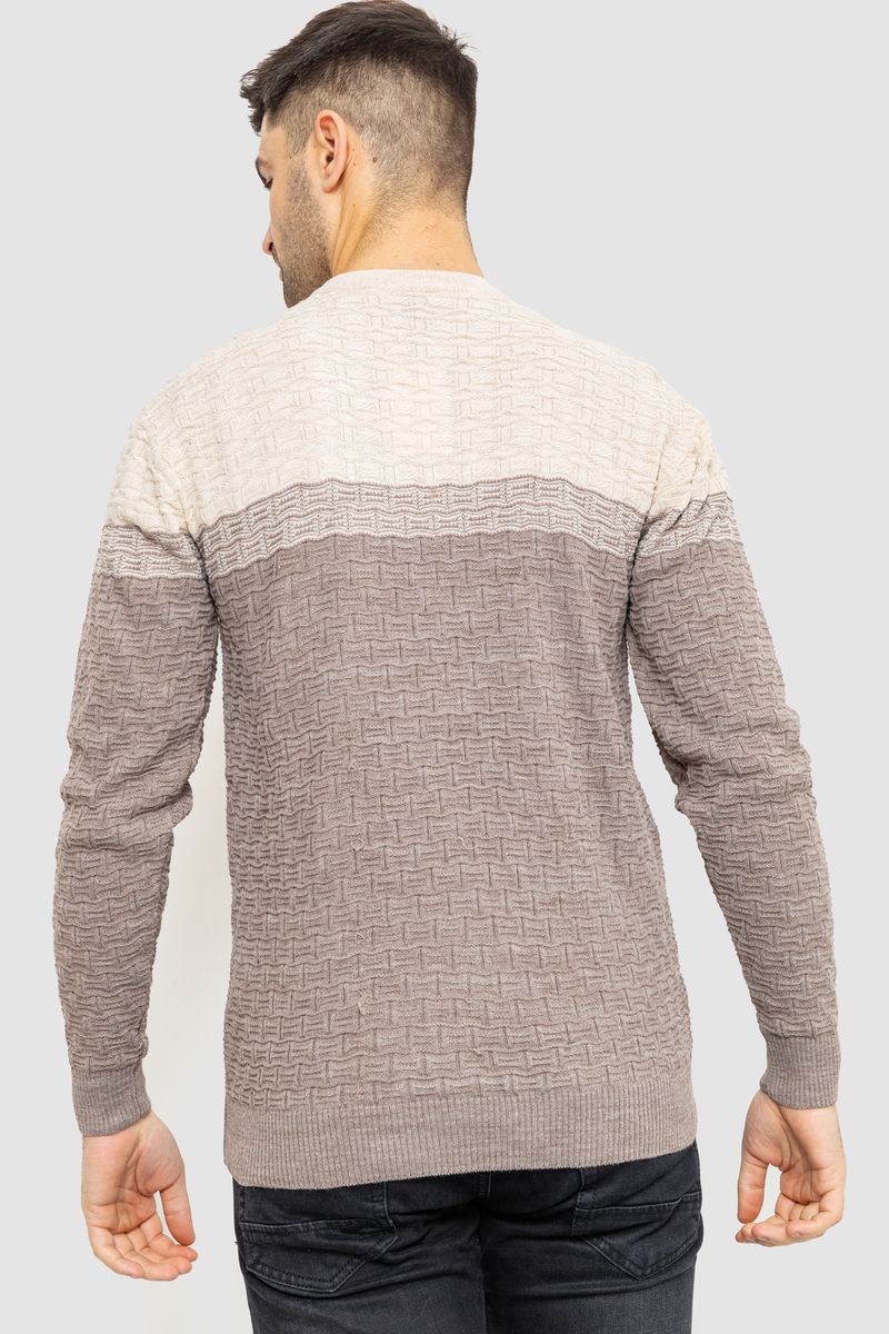Свитер мужской, цвет бежево-молочный, 161R883 — изображение 4