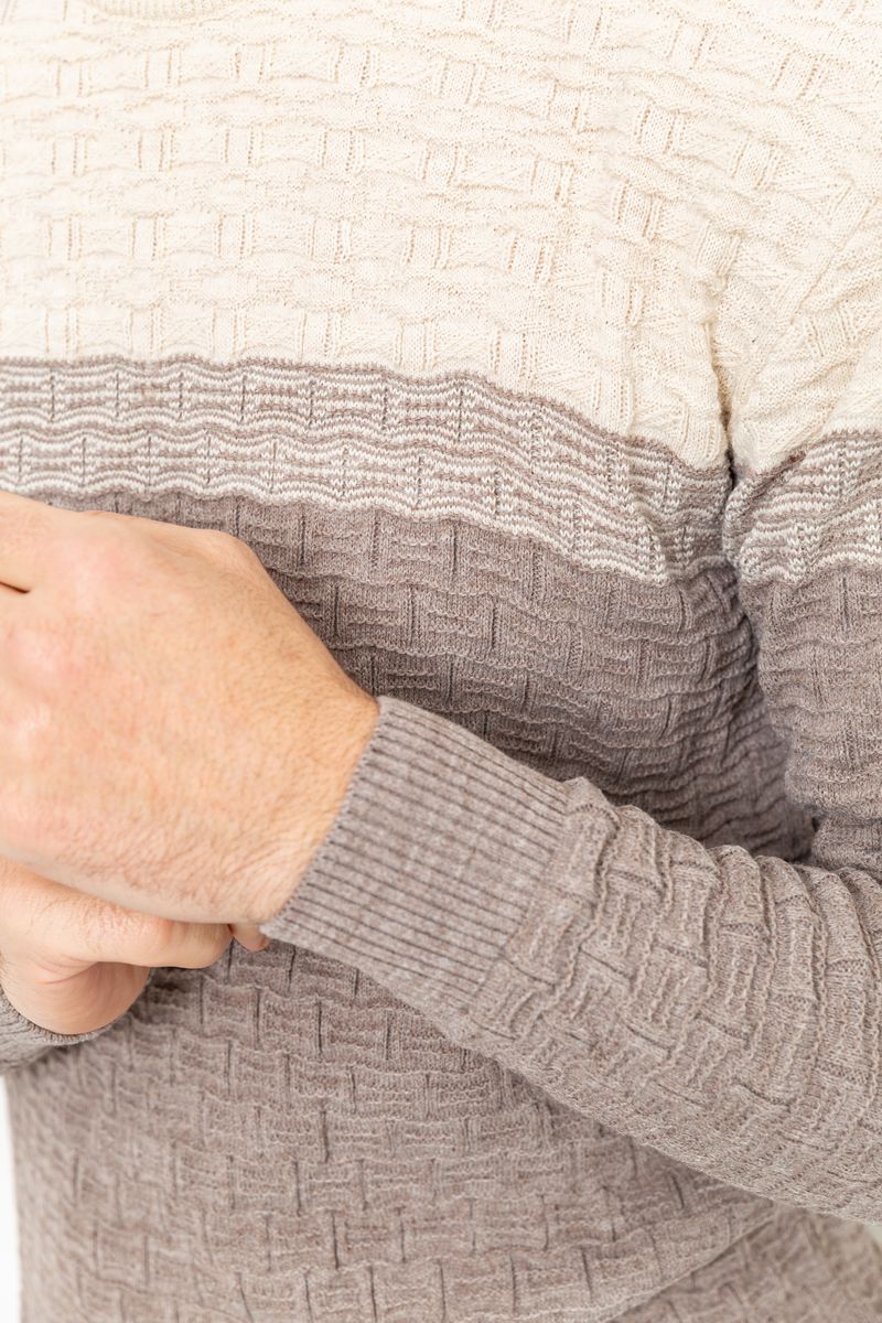 Свитер мужской, цвет бежево-молочный, 161R883 — изображение 5