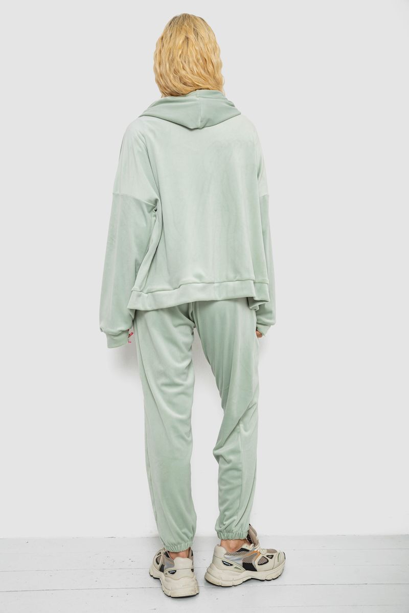 Спортивный костюм женский велюровый, цвет оливковый, 238R107 — изображение 4