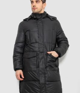 Куртка мужская зимняя удлиненная, цвет черный, 244RH76-30