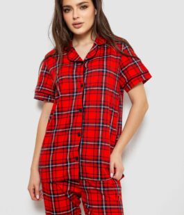 Пижама женская в клетку, цвет красный, 219RP-320