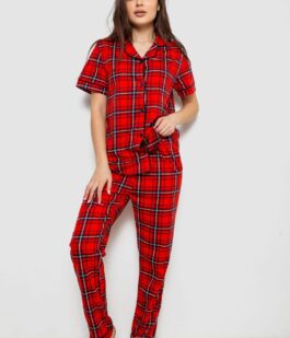 Пижама женская в клетку, цвет красный, 219RP-320