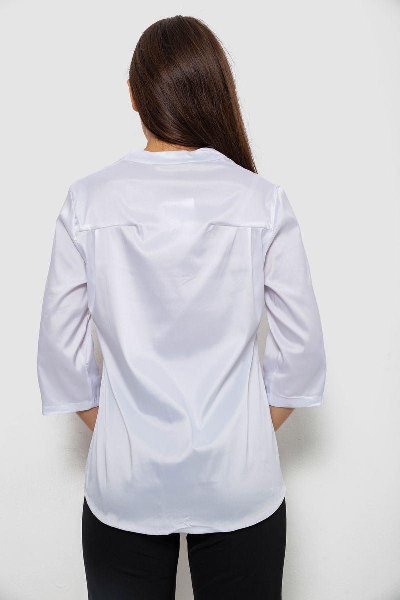 Блуза однотонная, цвет белый, 230R96-1 — изображение 4