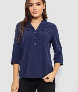 Блуза однотонная, цвет синий, 230R96-1