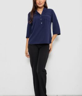 Блуза однотонная, цвет синий, 230R96-1