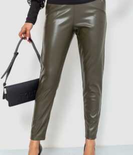 Лосины женские с экокожи, цвет хаки, 214R2031