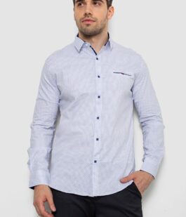 Рубашка мужская с принтом, цвет белый, 214R7170