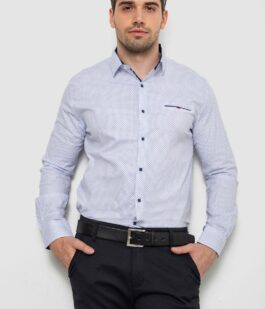 Рубашка мужская с принтом, цвет белый, 214R7170