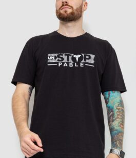 Футболка мужская батал, цвет черный, 208R014