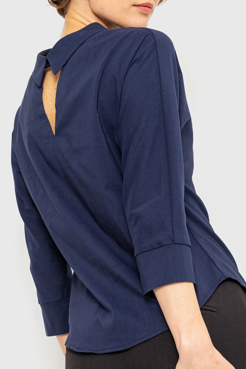 Блуза классическая, цвет темно-синий, 230R100-1 — изображение 4
