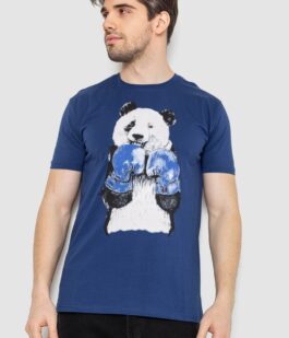 Футболка мужская с принтом, цвет синий, 244R5996