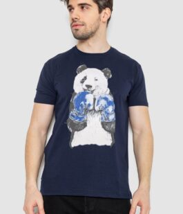 Футболка мужская с принтом, цвет темно-синий, 244R5996