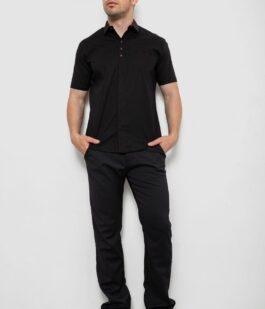 Рубашка мужская, цвет черный, 214R7326