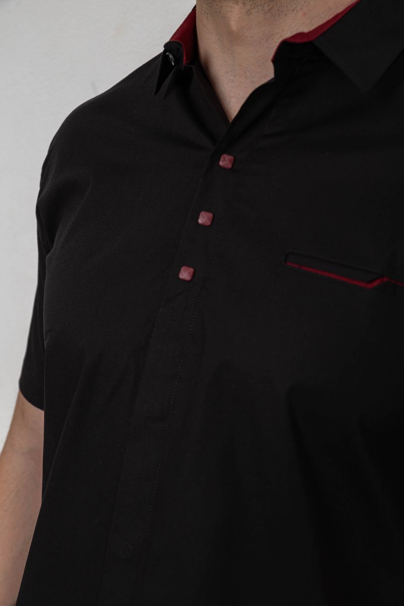 Рубашка мужская, цвет черный, 214R7326 — изображение 5