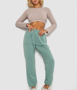 Спортивные штаны женские, цвет оливковый, 238R347-1