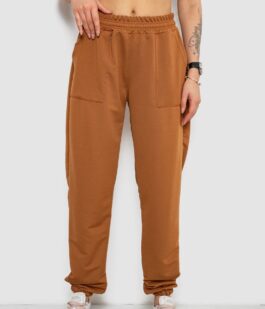 Спортивные штаны женские, цвет коричневый, 238R347-1