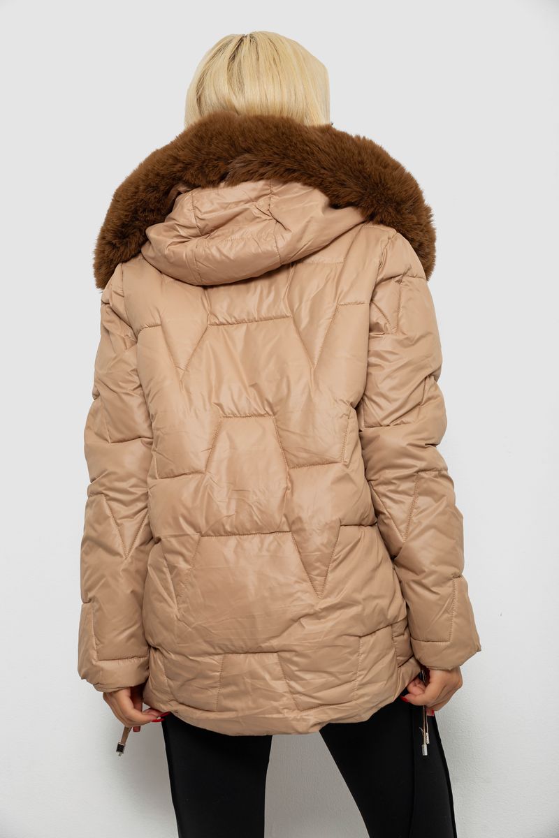 Куртка женская зимняя короткая, цвет бежевый, 244R865 — изображение 4