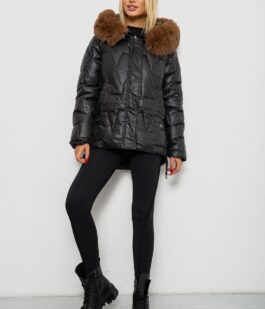 Куртка женская зимняя короткая, цвет черный, 244R865