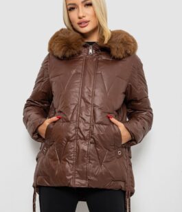 Куртка женская зимняя короткая, цвет коричневый, 244R865