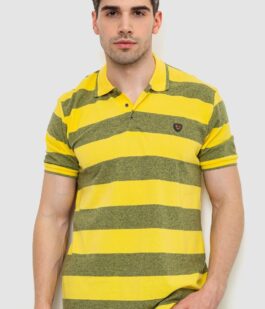 Поло мужское в полоску, цвет желтый, 214R6187